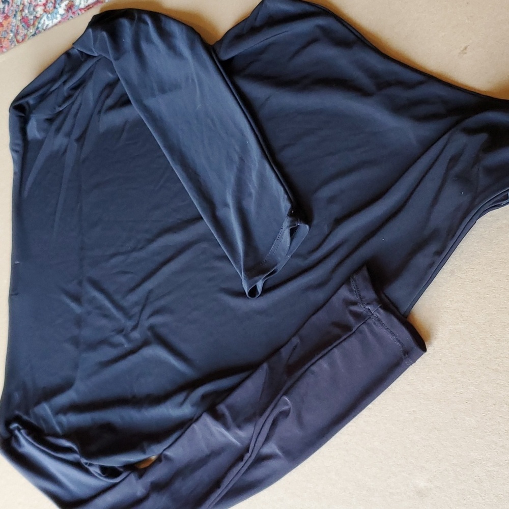 Nasty Gal black body suit square neckline 95 poly, 5 estaline US 12 EUC - Picture 8 of 10